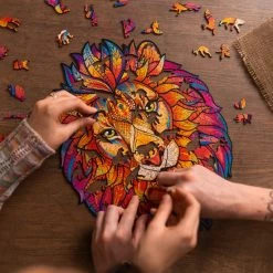 UNIDRAGON Houten Puzzel Dier - Mysterieuze Leeuw - 192 Stukjes - Medium 24x31 Cm -Puzzels Verkoopwinkel 550x578 6