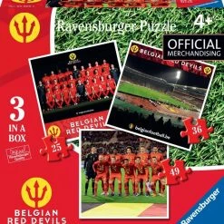 Ravensburger Puzzel Van De Rode Duivels België WK Voetbal - Red Devils - 3 Puzzels Van 25, 36 En 49 Stukjes
