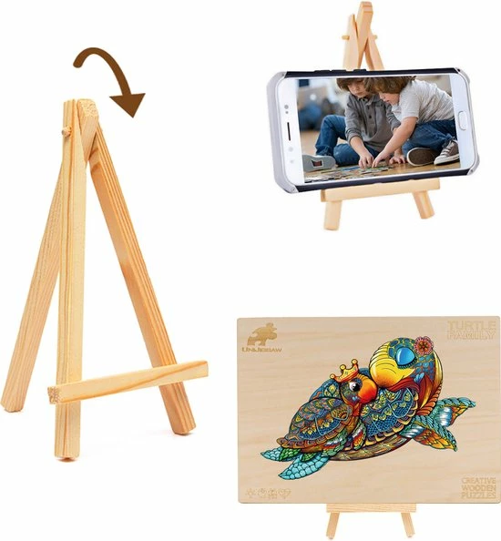 Brickkies®, Schildpad Familie, Turtle Family Jigsaw Puzzle, Houten Puzzel, A3, Maat L, 43 X 31 Cm, 255 Stukjes 6 Brickkies®, Schildpad Familie, Turtle Family Jigsaw Puzzle, Houten Puzzel, A3, Maat L, 43 X 31 Cm, 255 Stukjes - Afbeelding 4