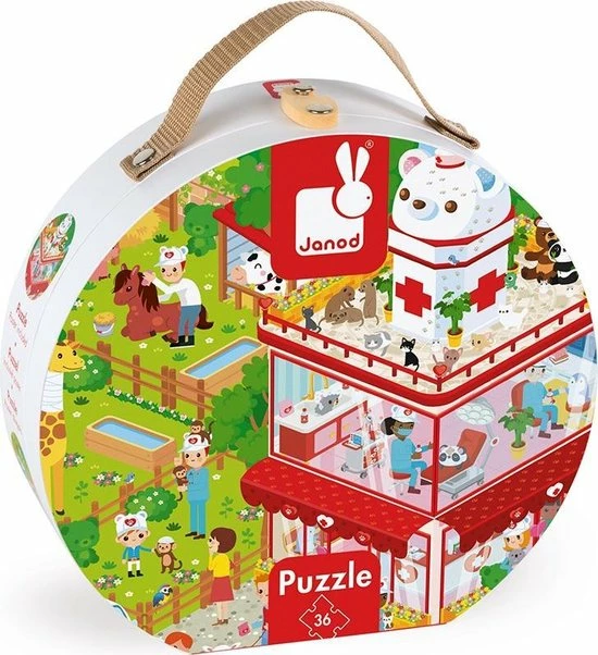 Janod Puzzelkoffer - Dierenkliniek 3 Janod Puzzelkoffer - Dierenkliniek
