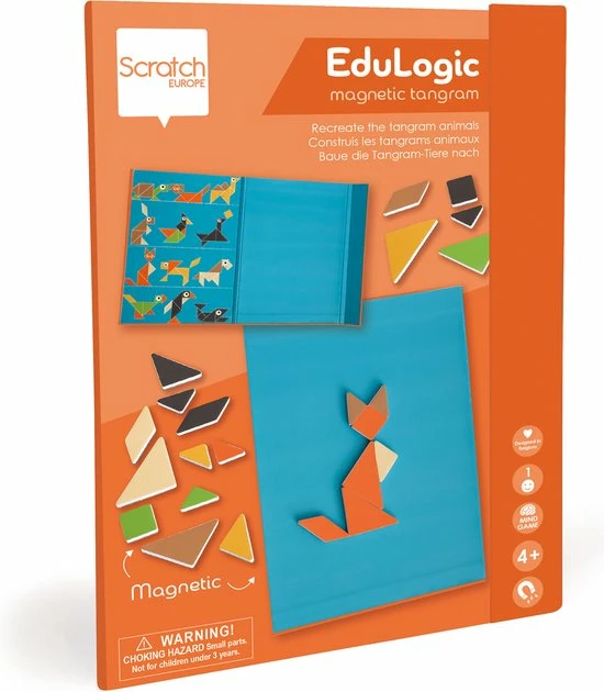 Scratch Europe Scratch EduLogic Book: TANGRAM DIEREN 18,2x25,6x1,3cm (gesloten), 51,5x25,6x1cm (open), Magnetisch, 4+ 3 Scratch Europe Scratch EduLogic Book: TANGRAM DIEREN 18,2x25,6x1,3cm (gesloten), 51,5x25,6x1cm (open), Magnetisch, 4+