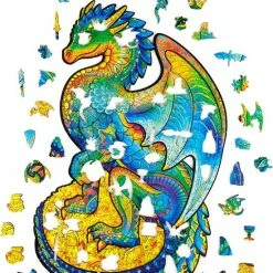 UNIDRAGON Houten Puzzel Dier - Beschermende Draak - 330 Stukjes - King Size 27x44 Cm -Puzzels Verkoopwinkel 550x645