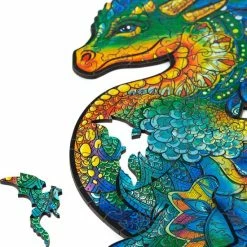 UNIDRAGON Houten Puzzel Dier - Beschermende Draak - 330 Stukjes - King Size 27x44 Cm -Puzzels Verkoopwinkel 550x650