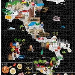 Puzzel Van Italy | 1000 Stukjes | 68x48 Cm | Italië | Familiepuzzel | Jigsaw | Legpuzzel | Maison Maps -Puzzels Verkoopwinkel 550x733 1