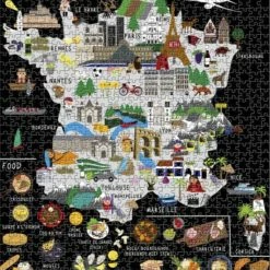 Puzzel Van Frankrijk | 1000 Stukjes | 68x48 Cm | Familiepuzzel | Jigsaw | Legpuzzel | Maison Maps -Puzzels Verkoopwinkel 550x738 2
