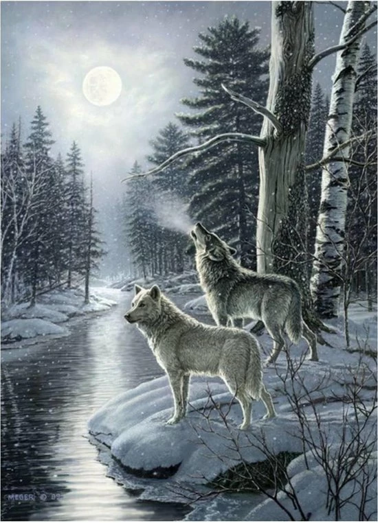 Cobble Hill Puzzel Wolves By Moonlight - 1000 Stukjes 4 Cobble Hill Puzzel Wolves By Moonlight - 1000 Stukjes - Afbeelding 2