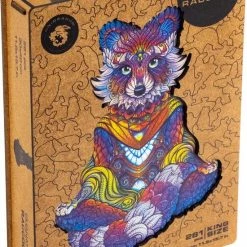 UNIDRAGON Houten Puzzel Dier - Uitstralende Wasbeer - 281 Stukjes - King Size 30x40 Cm -Puzzels Verkoopwinkel 550x803